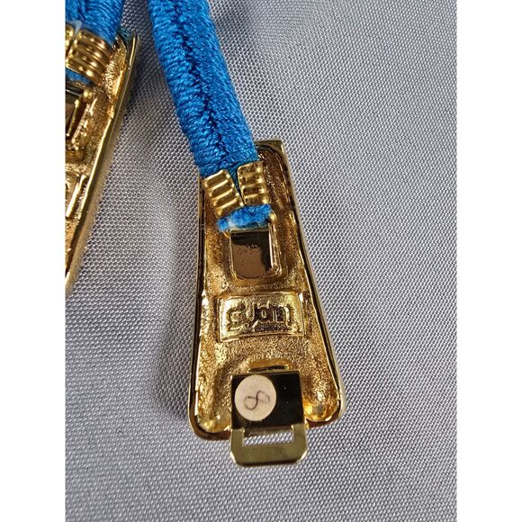 Vintage St John Belt Womens w/ Goldtone Deco Buckle, 24.5" Stretch Knit Size 8 - Picture 6 of 8
